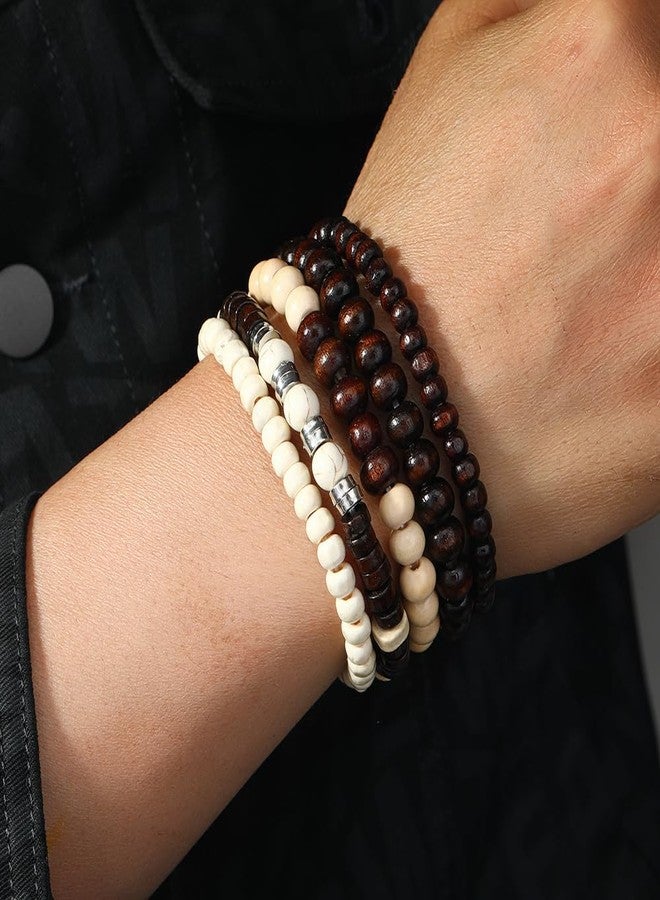 JAVMOO Wood Beads Bracelet for Men Women Natural Simple Style Wrap Elegant Stackable Jewelry Wristbands - Image 5